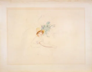 Madame Renoir i en båd, 1884-86 (blyant og wc på papir)